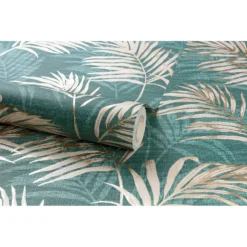Grandeco Lounge Palm Teal Wallpaper -Paint And Wallpaper Shop 12839838 1854875695520261