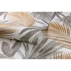 Grandeco Wild Palms Paste The Wall Wallpaper - Charcoal -Paint And Wallpaper Shop 12839846 2094875694032291