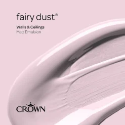 Crown Walls & Ceilings Matt Emulsion Paint Fairy Dust - 2.5L -Paint And Wallpaper Shop 12840405 1474969529431560