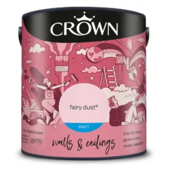 Crown Walls & Ceilings Matt Emulsion Paint Fairy Dust - 2.5L -Paint And Wallpaper Shop 12840405 7364969529575482