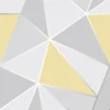 Fresco Apex Geometric Wallpaper - Yellow & Metallic Silver -Paint And Wallpaper Shop 12840992 9414831961402805