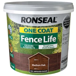 Ronseal One Coat Fence Life Paint Medium Oak - 5L 9 Ronseal One Coat Fence Life Paint Medium Oak - 5L -Paint And Wallpaper Shop 12841195 8474942087138443