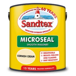 Sandtex® Ultra Smooth Masonry Paint Cornish Cream - 2.5L -Paint And Wallpaper Shop 12841413 1084872084481542