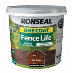 Ronseal One Coat Fence Life Paint Red Cedar - 5L -Paint And Wallpaper Shop 12841672 9264942087194441