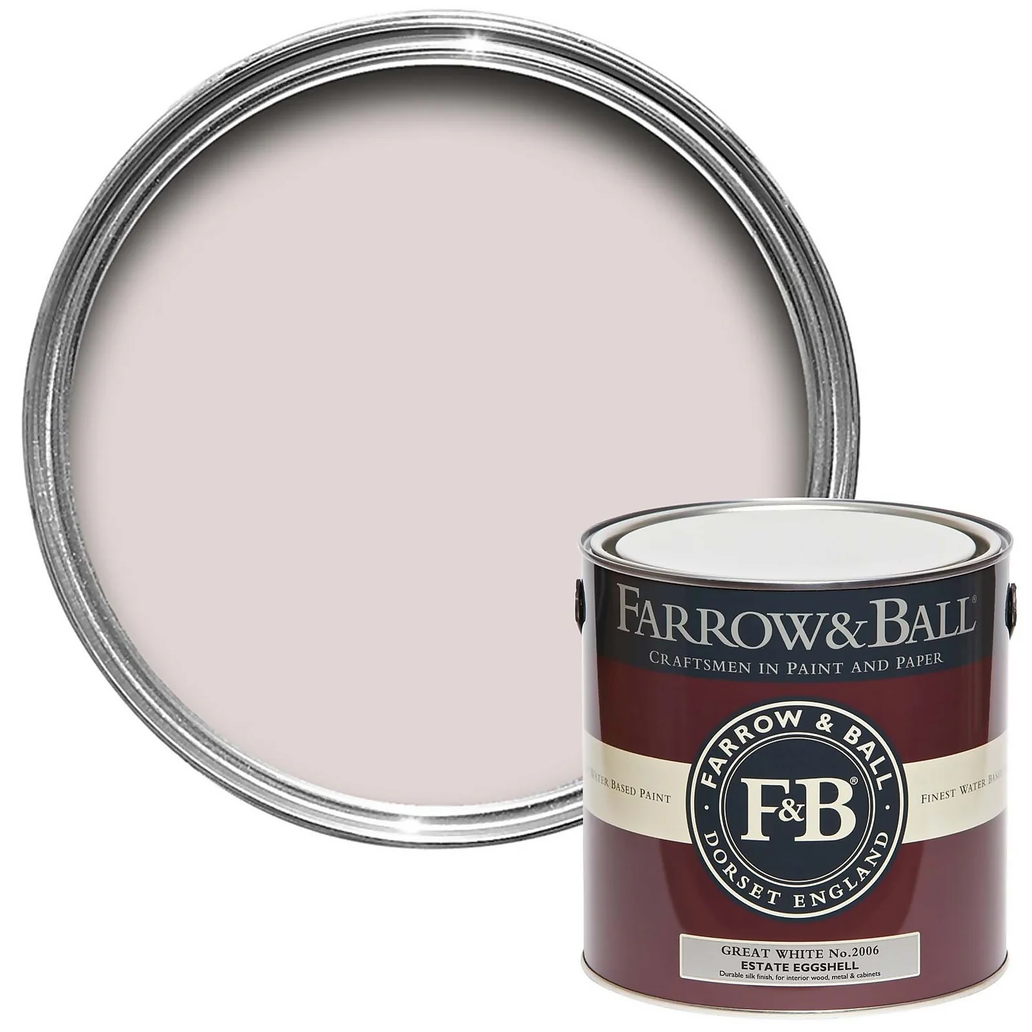 Farrow & Ball Estate Eggshell Paint Great White - 2.5L 3 Farrow & Ball Estate Eggshell Paint Great White - 2.5L