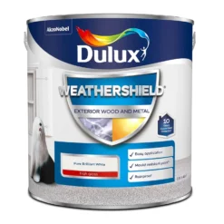 Dulux Weathershield Exterior Gloss Paint Pure Brilliant White - 2.5L 11 Dulux Weathershield Exterior Gloss Paint Pure Brilliant White - 2.5L -Paint And Wallpaper Shop 12842014 4594832977652052