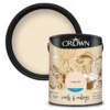 Crown Walls & Ceilings Matt Emulsion Paint Magnolia - 5L -Paint And Wallpaper Shop 12842015 1464969529042979
