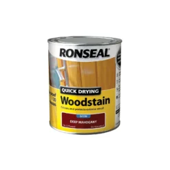 Ronseal Quick Drying Woodstain Deep Mahogany Satin - 750ml -Paint And Wallpaper Shop 12843808 1374949525419128