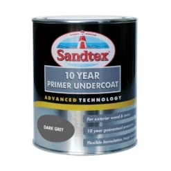 Sandtex Exterior 10 Year Primer Undercoat - Dark Grey - 750ml -Paint And Wallpaper Shop 12845018 7284833218036544