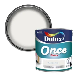 Dulux Once Gloss Paint Pure Brilliant White - 2.5L