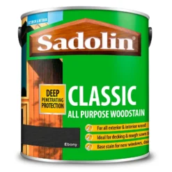 Sadolin Classic All Purpose Woodstain Ebony - 2.5L -Paint And Wallpaper Shop 12845195 1554955541606165