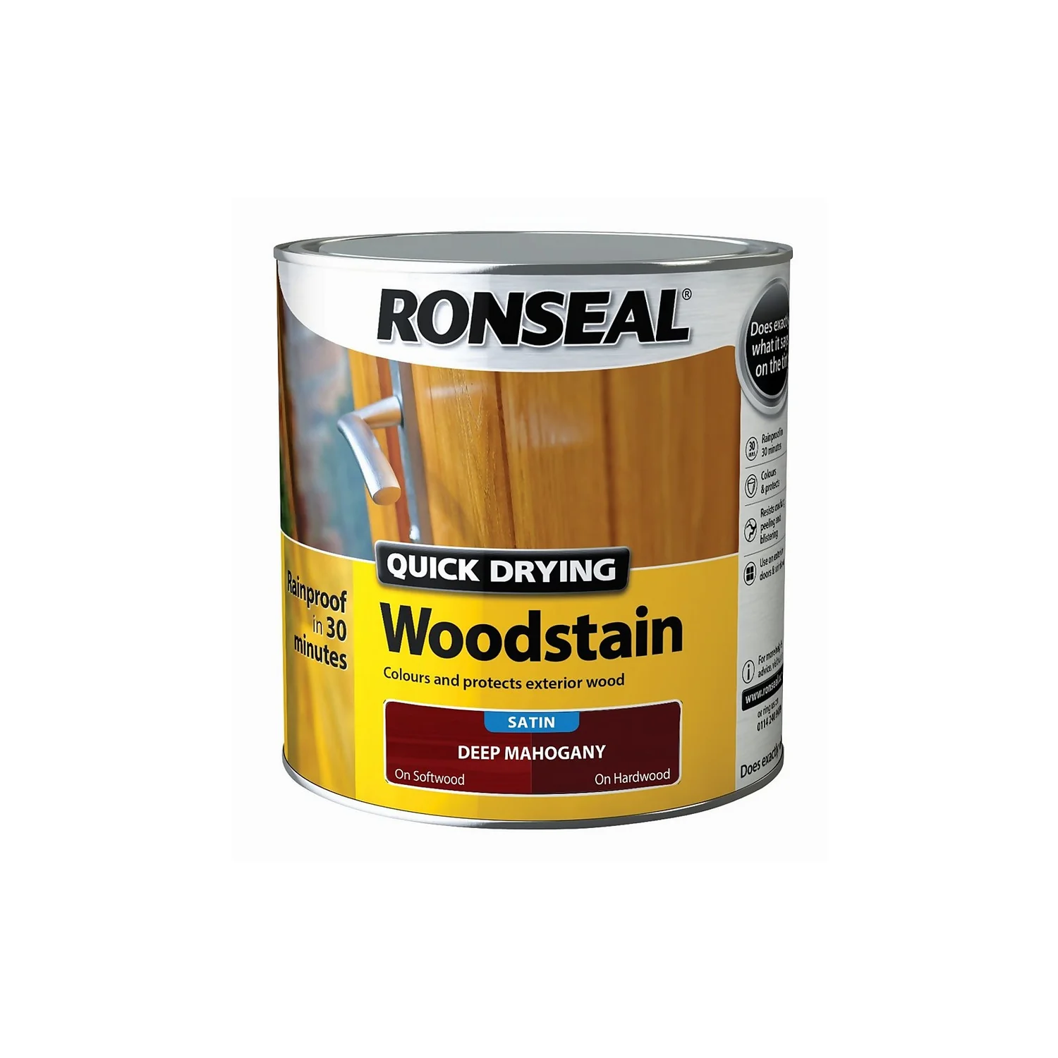 Ronseal Quick Drying Woodstain Deep Mahogany Satin - 2.5L 8 Ronseal Quick Drying Woodstain Deep Mahogany Satin - 2.5L - Image 6