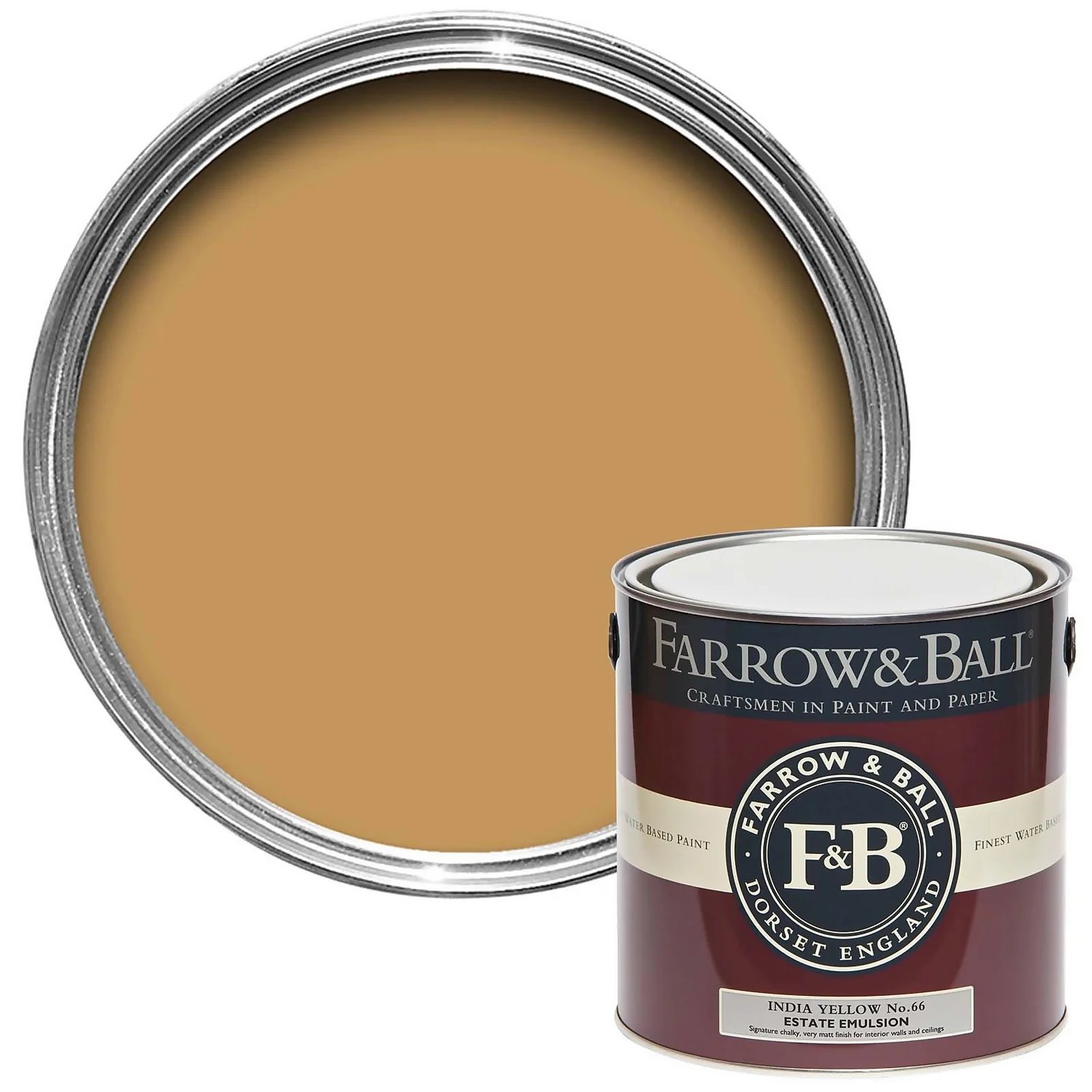 Farrow & Ball Estate Matt Emulsion Paint India Yellow - 2.5L 3 Farrow & Ball Estate Matt Emulsion Paint India Yellow - 2.5L