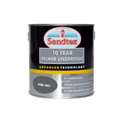Sandtex Exterior 10 Year Primer Undercoat - Dark Grey - 2.5L -Paint And Wallpaper Shop 12845398 1644832987625033