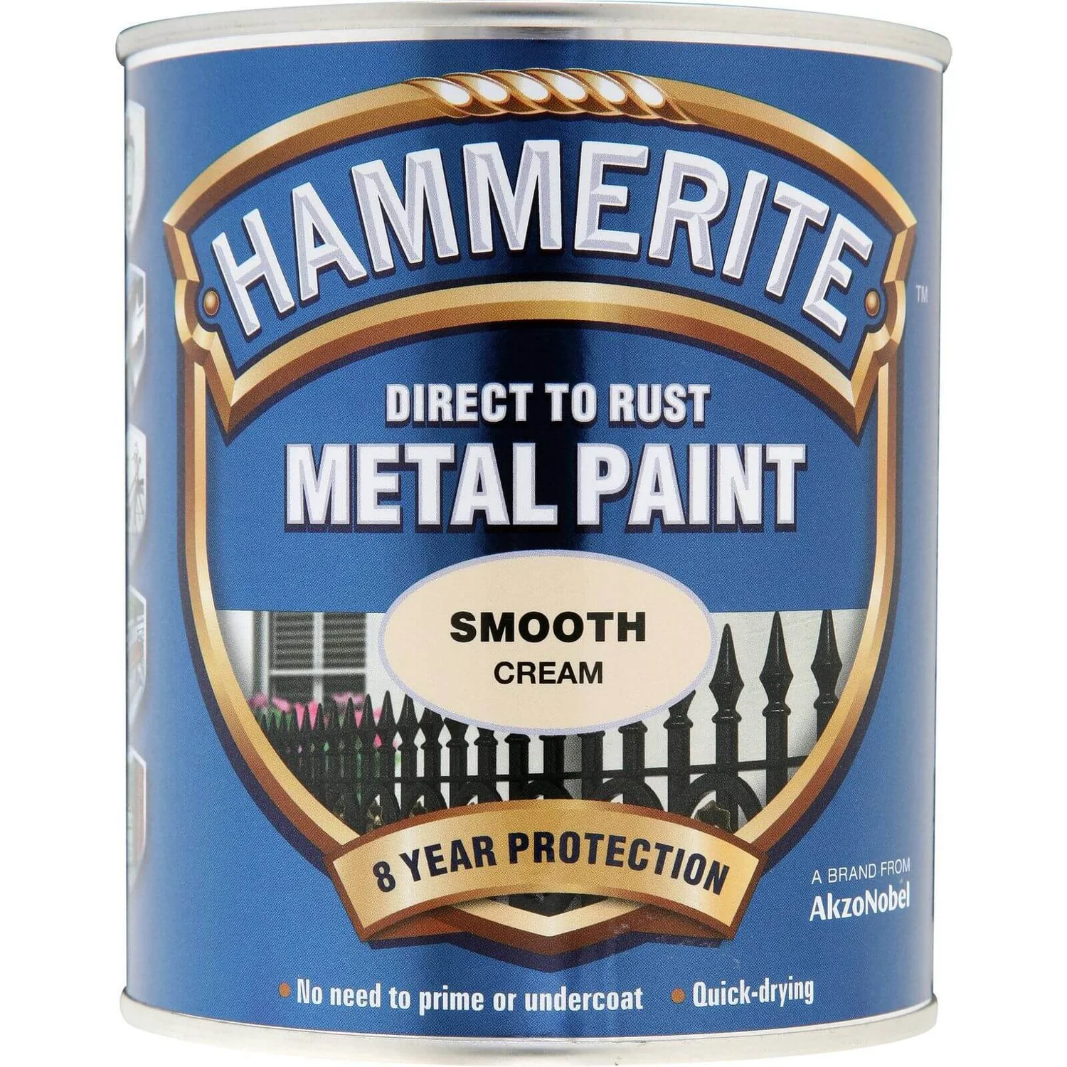 Hammerite Direct To Rust Smooth Cream Metal Paint - 750ml 3 Hammerite Direct To Rust Smooth Cream Metal Paint - 750ml