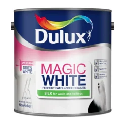 Dulux Magic Pure Silk Emulsion Paint Brilliant White - 2.5L -Paint And Wallpaper Shop 12845616 4924832989120473