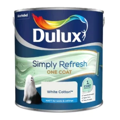 Dulux Simply Refresh One Coat Matt Emulsion Paint White Cotton - 2.5L 15 Dulux Simply Refresh One Coat Matt Emulsion Paint White Cotton - 2.5L -Paint And Wallpaper Shop 12881513 3254843847771994