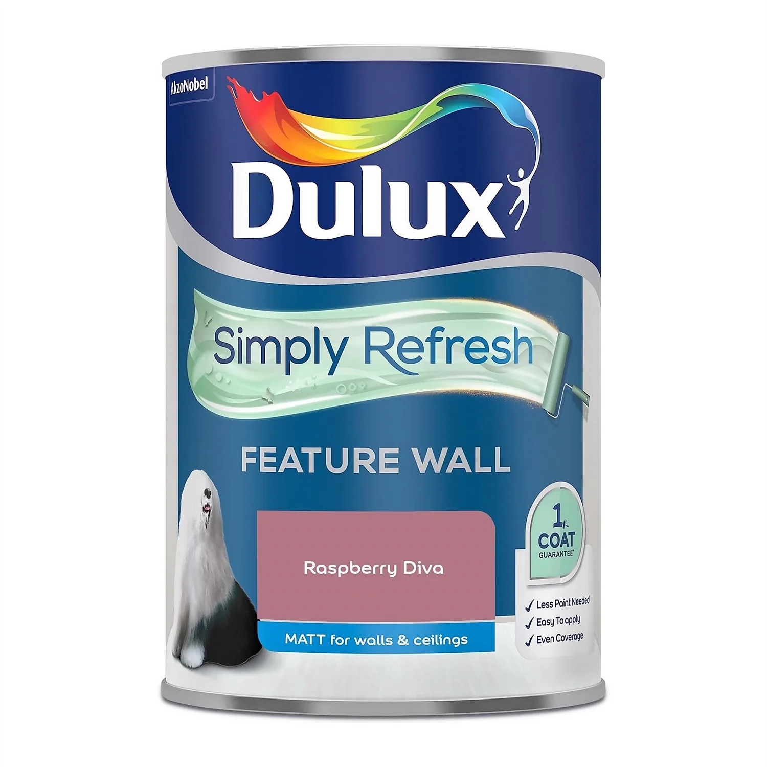Dulux Simply Refresh Feature Wall One Coat Matt Emulsion Paint Raspberry Diva - 1.25L 6 Dulux Simply Refresh Feature Wall One Coat Matt Emulsion Paint Raspberry Diva - 1.25L - Image 4