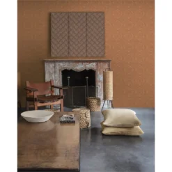 Grandeco Boutique Clarence Saran Orange Wallpaper -Paint And Wallpaper Shop 12881843 1414847734483587