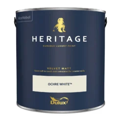 Dulux Heritage Matt Emulsion Paint Ochre White - 2.5L -Paint And Wallpaper Shop 12882019 2724843800117132
