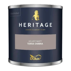 Dulux Heritage Matt Emulsion Paint Terra Ombra - Tester 125ml -Paint And Wallpaper Shop 12886141 1044843801702767