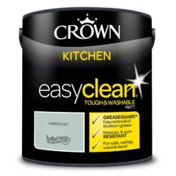 Crown Easyclean®Greaseguard+ Kitchen Matt Washable Multi Surface Paint Marble Top® - 2.5L -Paint And Wallpaper Shop 12886965 4954853416478766