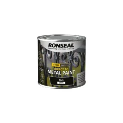 Ronseal Direct Metal Paint Black Satin 250ml