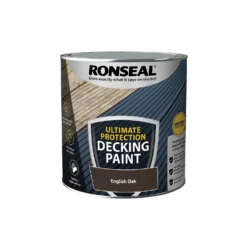 Ronseal Ultimate Protection Decking Paint English Oak - 2.5L -Paint And Wallpaper Shop 12889264 8184942291318605