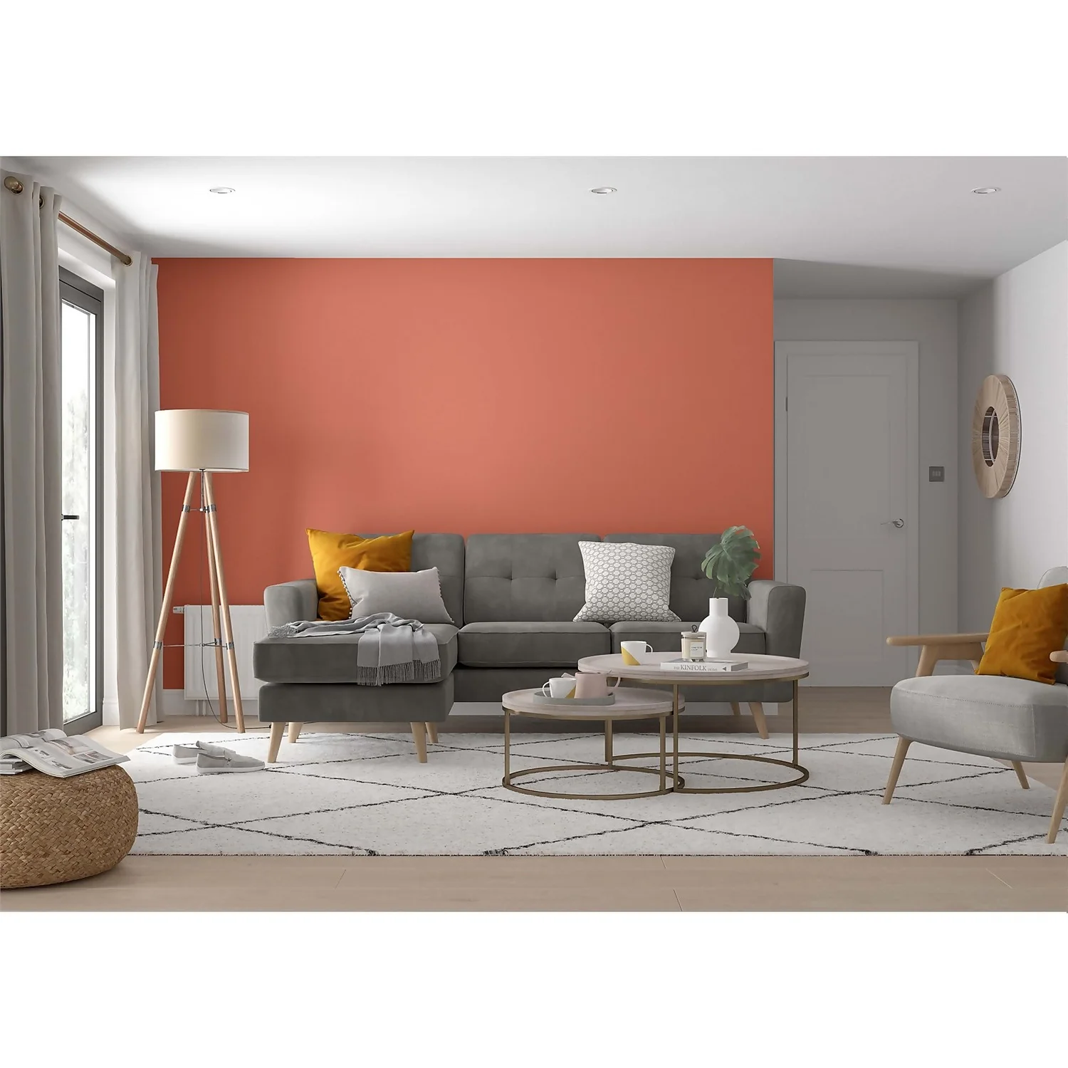 Dulux Simply Refresh Feature Wall One Coat Matt Emulsion Paint Blood Orange - Tester 30ml 4 Dulux Simply Refresh Feature Wall One Coat Matt Emulsion Paint Blood Orange - Tester 30ml - Image 2