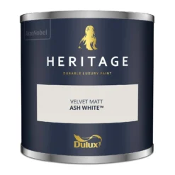 Dulux Heritage Matt Emulsion Paint Ash White - Tester 125ml -Paint And Wallpaper Shop 12891141 1994843786683573