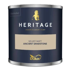 Dulux Heritage Matt Emulsion Paint Ancient Sandstone - Tester 125ml -Paint And Wallpaper Shop 12891380 1824843798000215