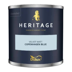 Dulux Heritage Matt Emulsion Paint Copenhagen Blue - Tester 125ml -Paint And Wallpaper Shop 12891426 5944843799947953