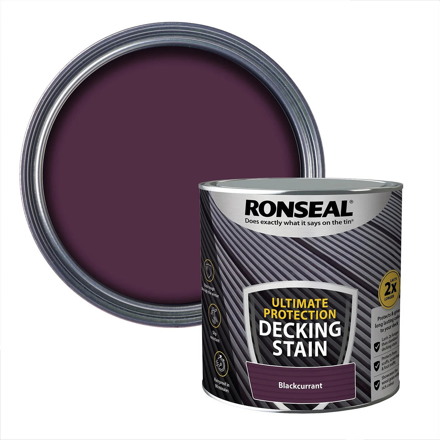 Ronseal Ultimate Protection Decking Stain Blackcurrant - 2.5L 3 Ronseal Ultimate Protection Decking Stain Blackcurrant - 2.5L