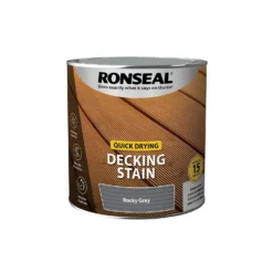 Ronseal Quick Drying Decking Stain Rocky Grey - 2.5L -Paint And Wallpaper Shop 12893341 9084949798894463
