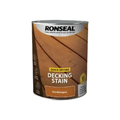 Ronseal Quick Drying Decking Stain Rich Mahogany - 5L 7 Ronseal Quick Drying Decking Stain Rich Mahogany - 5L -Paint And Wallpaper Shop 12893346 7644949798849643