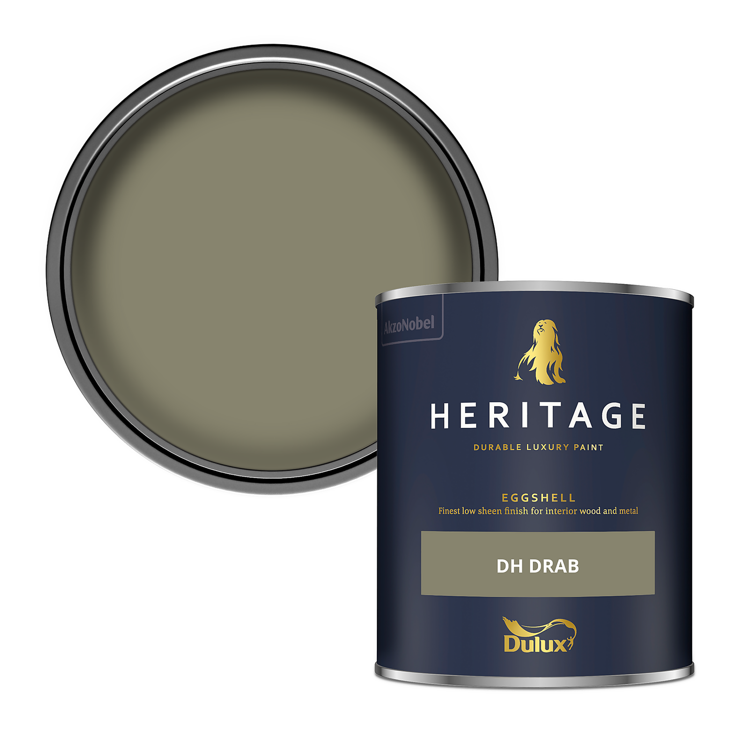 Dulux Heritage Eggshell Paint DH Drab - 750ml 3 Dulux Heritage Eggshell Paint DH Drab - 750ml