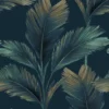 Belgravia Décor Kailani Leaf Blue Wallpaper -Paint And Wallpaper Shop 12916641 9124980394081035