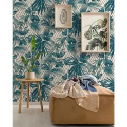 Grandeco Forage Teal Wallpaper -Paint And Wallpaper Shop 12920656 3494869496760013