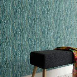 Elle Decoration Marble Teal Gold Wallpaper -Paint And Wallpaper Shop 13027928 2714973364572067