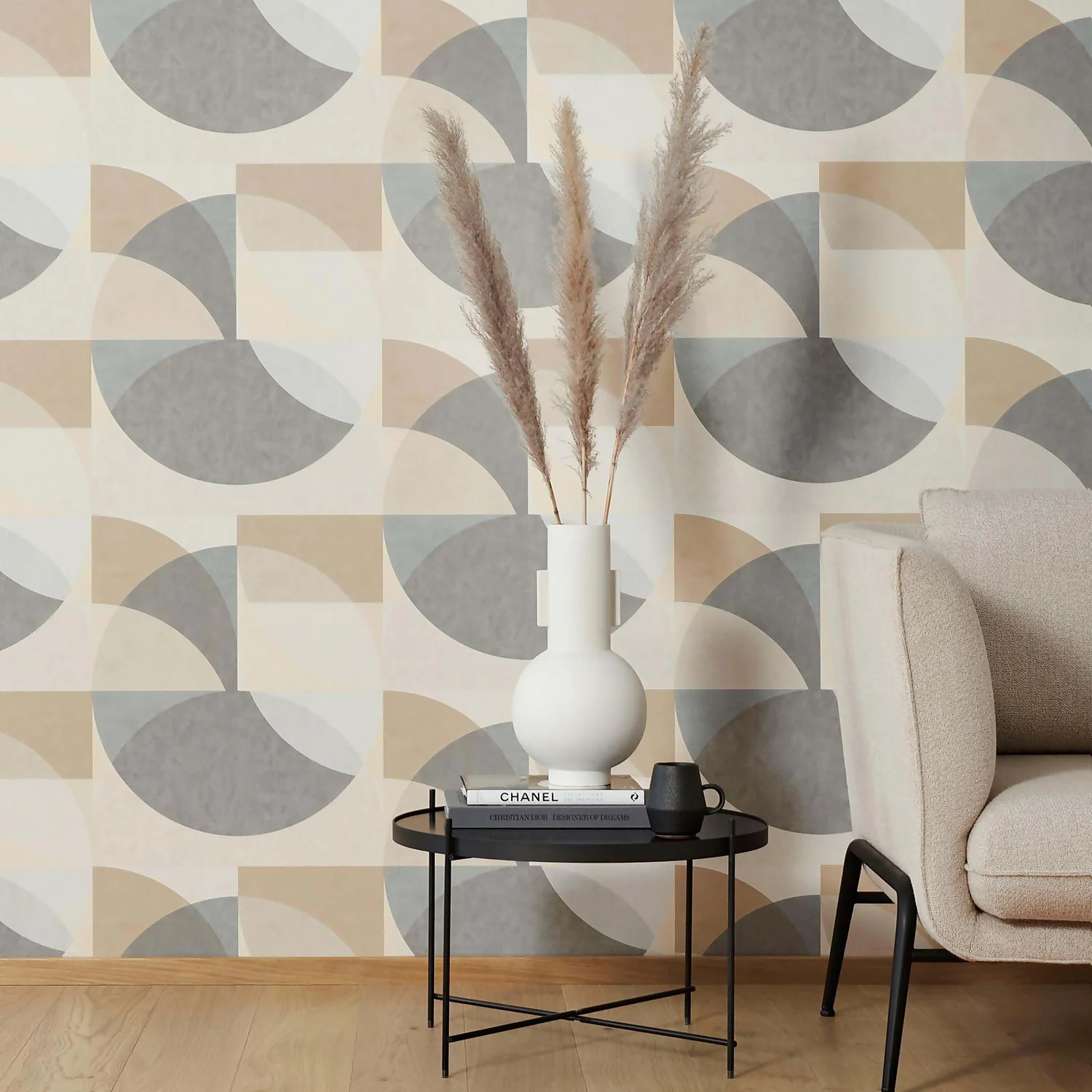 Elle Decoration Geometric Grey Cream Wallpaper 5 Elle Decoration Geometric Grey Cream Wallpaper - Image 3