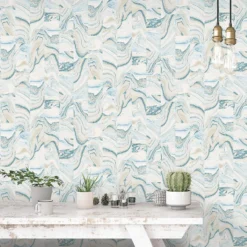 Organic Textures Agate Tile Turquoise Wallpaper -Paint And Wallpaper Shop 13120790 1714866366775356