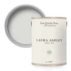 Laura Ashley Matt Emulsion Paint Silver White - 5L