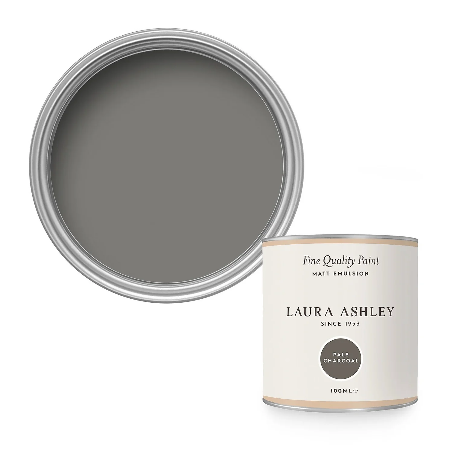 Laura Ashley Matt Emulsion Paint Pale Charcoal Tester 100ml 3 Laura Ashley Matt Emulsion Paint Pale Charcoal Tester 100ml
