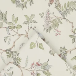 Laura Ashley Elderwood Natural Wallpaper -Paint And Wallpaper Shop 13135790 1664871506586493