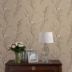 Laura Ashley Pussy Willow Natural Wallpaper -Paint And Wallpaper Shop 13135800 1944871509190733