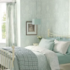 Laura Ashley Josette Duck Egg Wallpaper -Paint And Wallpaper Shop 13135825 1524871507717898