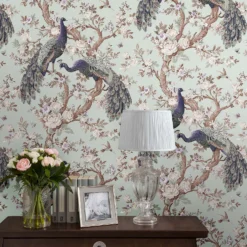 Laura Ashley Belvedere Duck Egg Wallpaper -Paint And Wallpaper Shop 13135840 3974871505304764