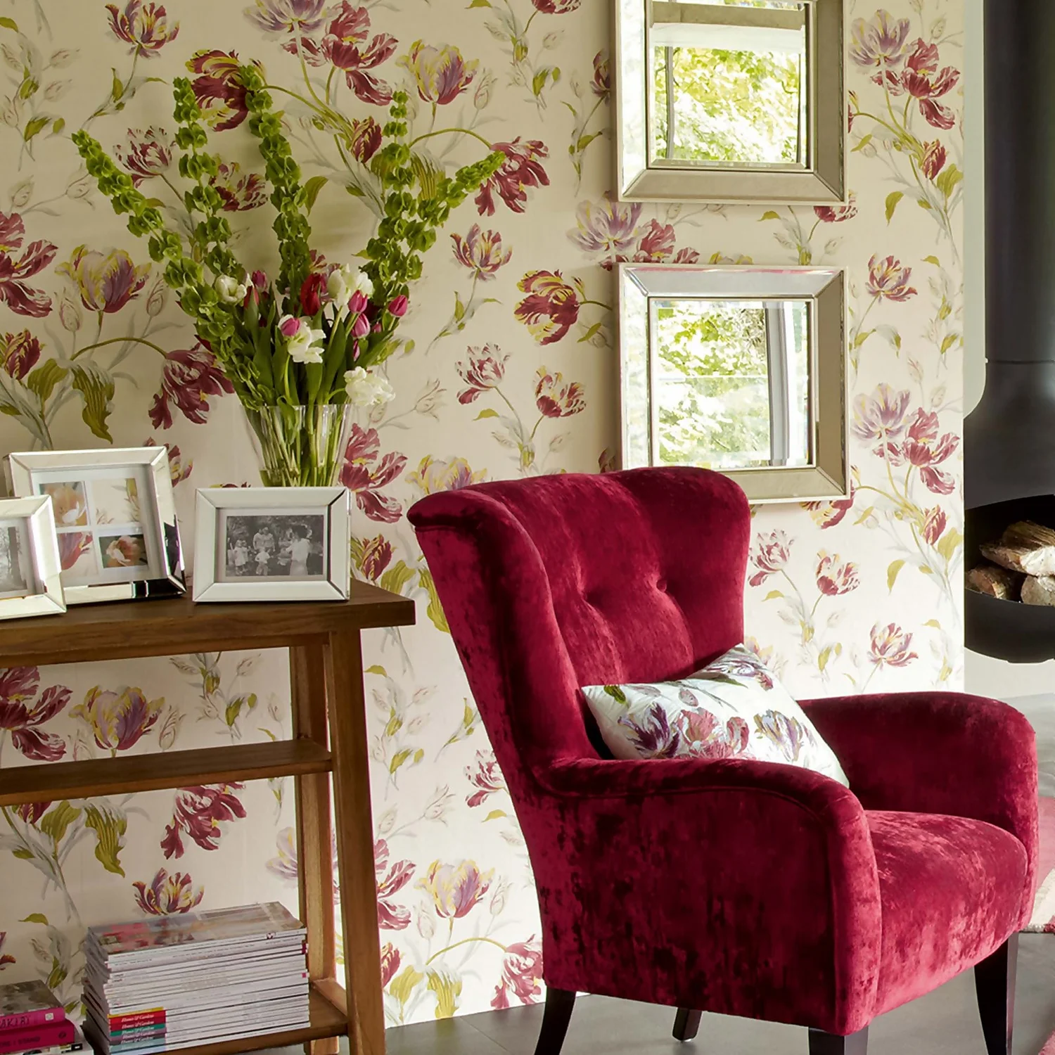 Laura Ashley Gosford Cranberry Wallpaper 4 Laura Ashley Gosford Cranberry Wallpaper - Image 2
