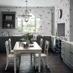 Laura Ashley Animalia Silver Wallpaper -Paint And Wallpaper Shop 13135849 5394871496913410