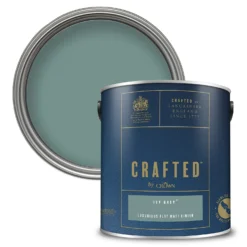 CRAFTED™ By Crown Flat Matt Interior Wall, Ceiling And Wood Paint Ivy Grey® - 2.5L